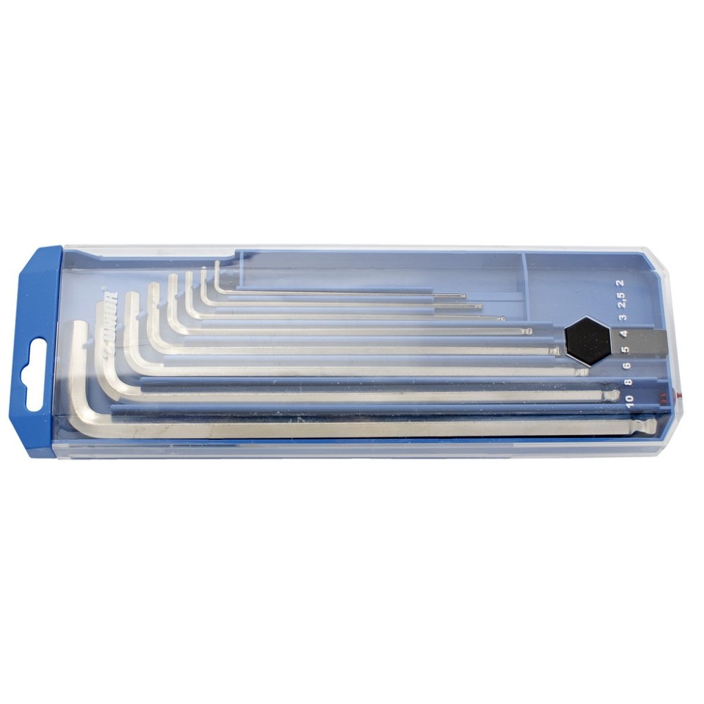 220/3SLPB2-Juego de llaves allen esféricas largas, en caja de plástico-2-10/8