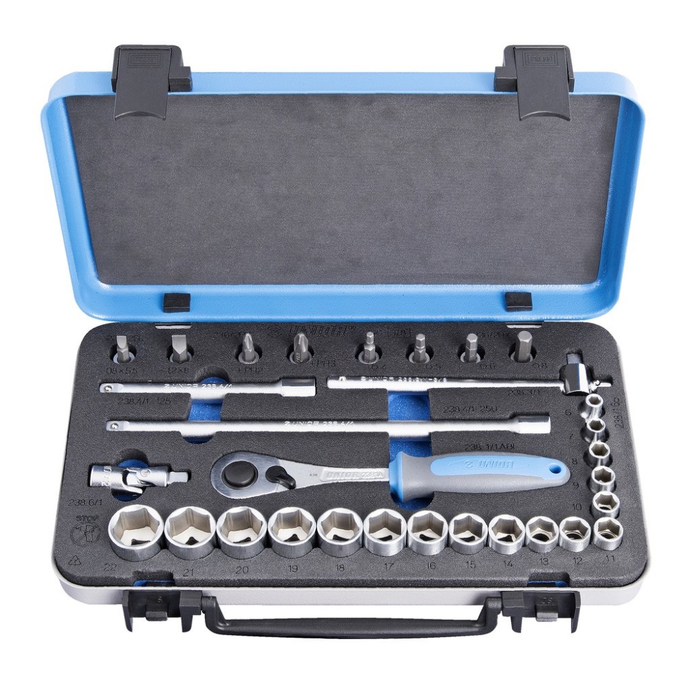 239C-Juego de vasos de 3/8 en caja metálica-/30