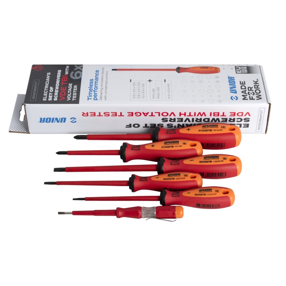 603CS6TVDETBI-Juego de destornilladores aislados VDE TBI con buscapolos, en caja de cartón-/6