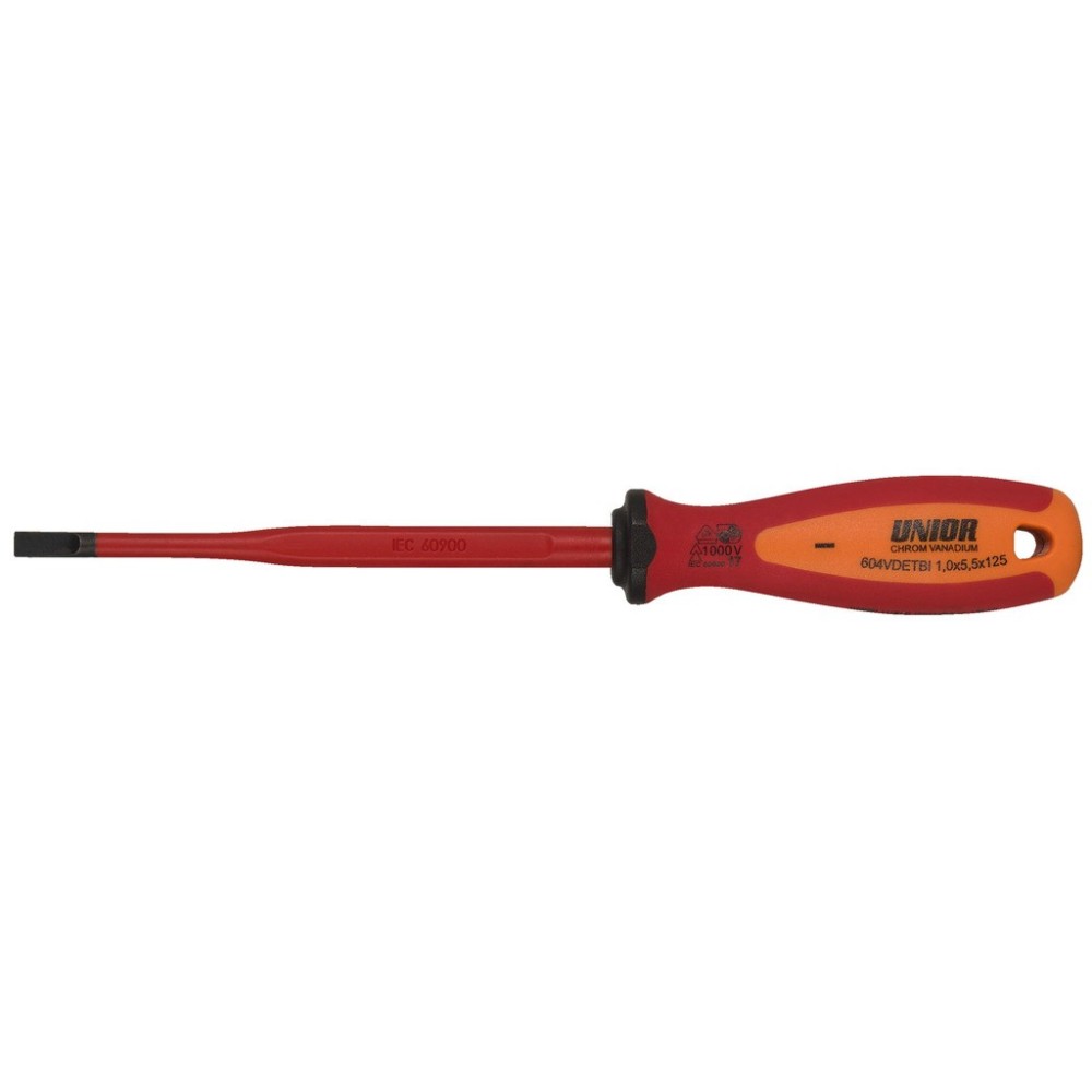 604VDETBI-Destornillador para electricista con hoja fina aislada VDETBI-0.6 x 3.5 x 100