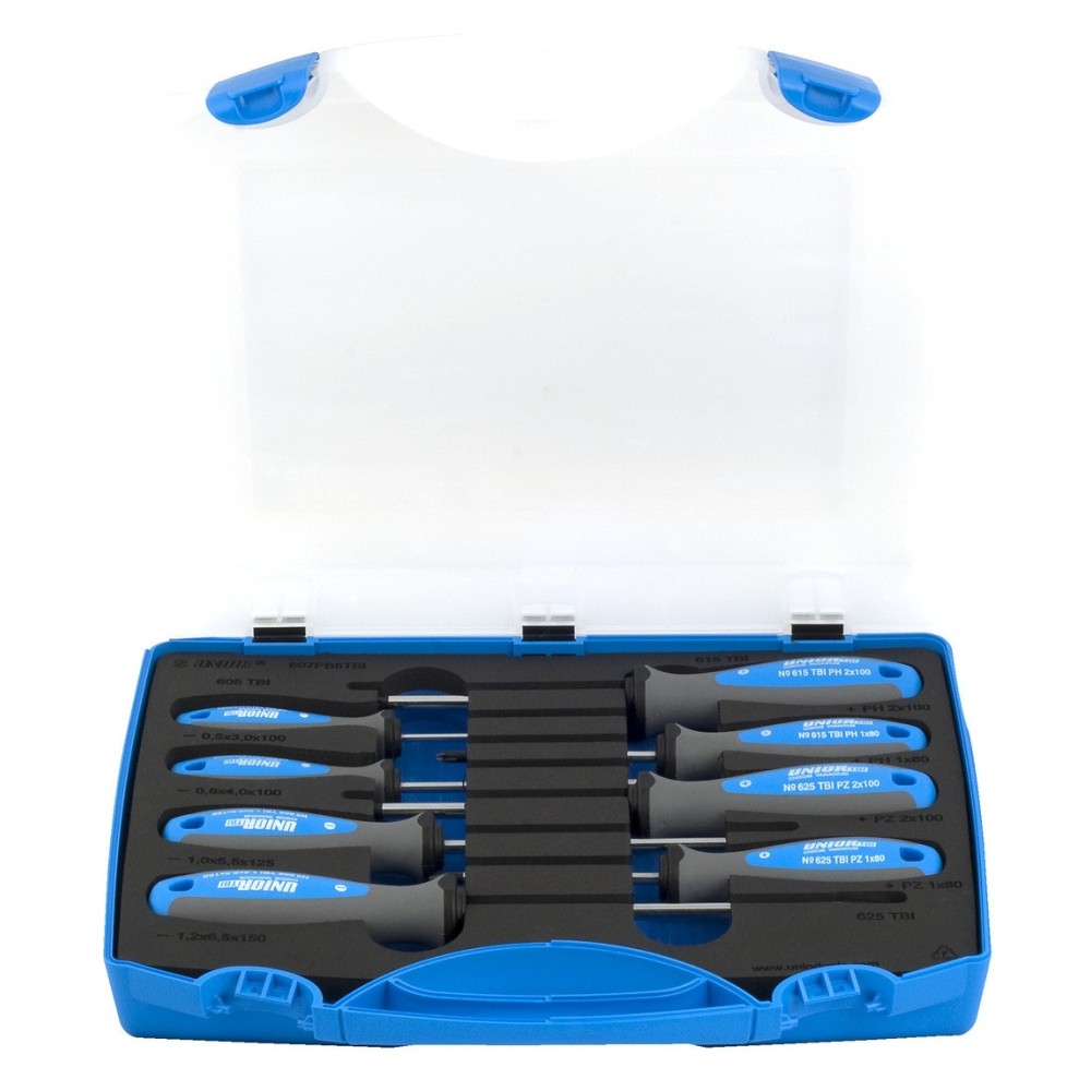 607PB8TBI-Juego de destornilladores TBI en caja de plástico-/8