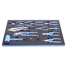 964/48SOS-Juego de pinzas bimaterial y martillo en bandeja SOS