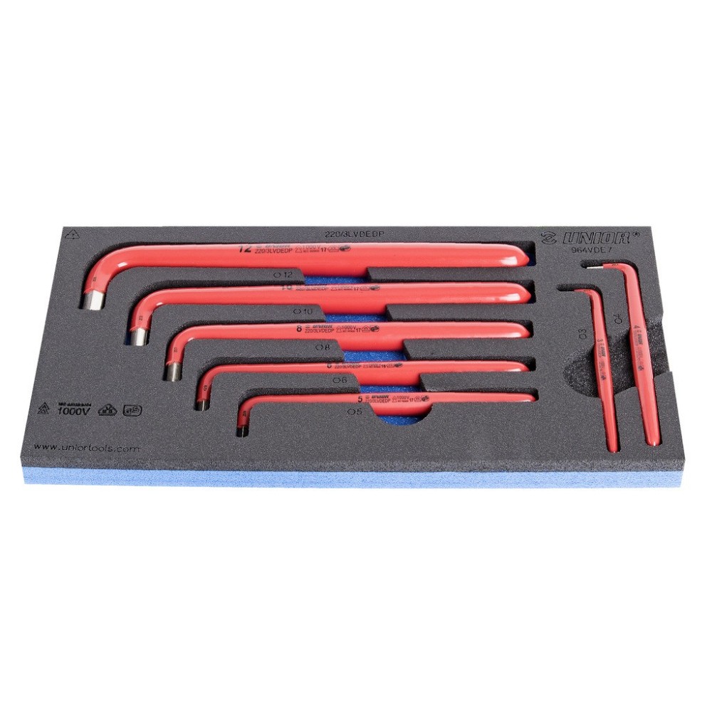 964VDE7-Juego de llaves allen aisladas en bandeja SOS