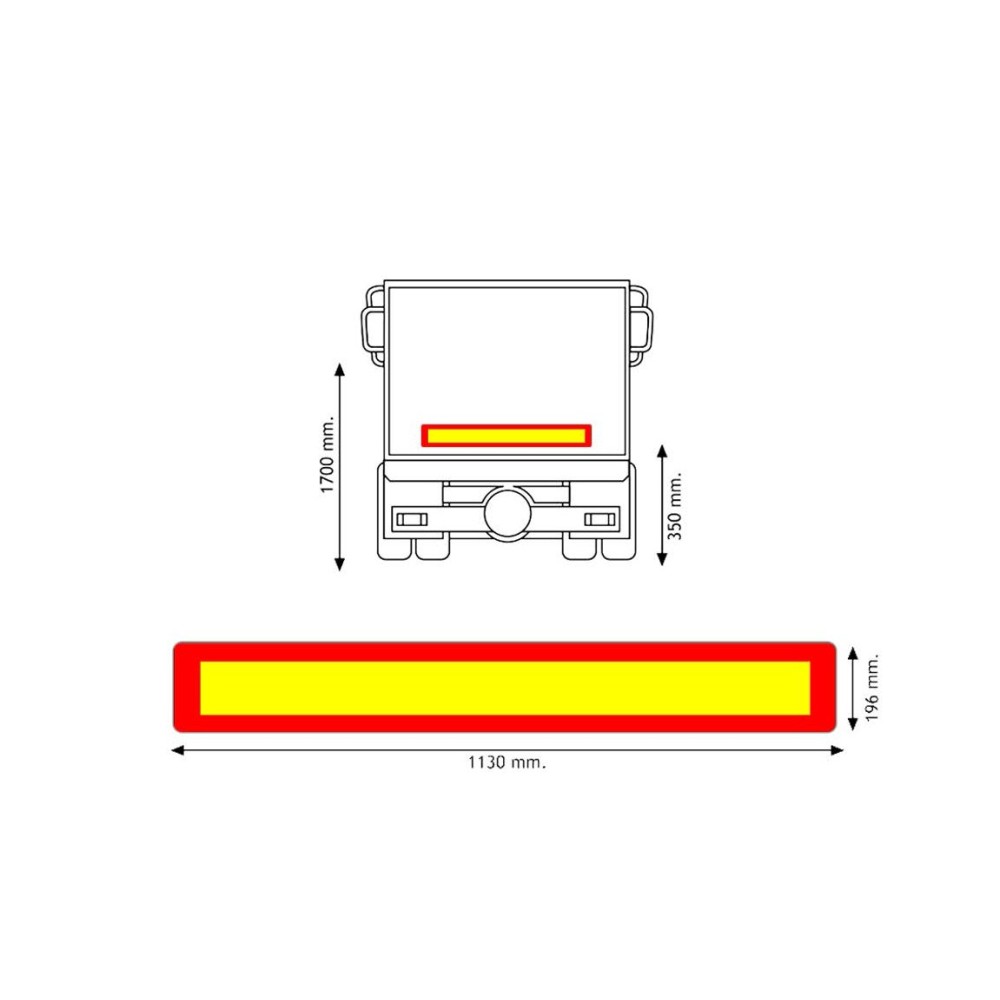 PANNELLO RIMORCHIO 1130X196X2 - Señalización