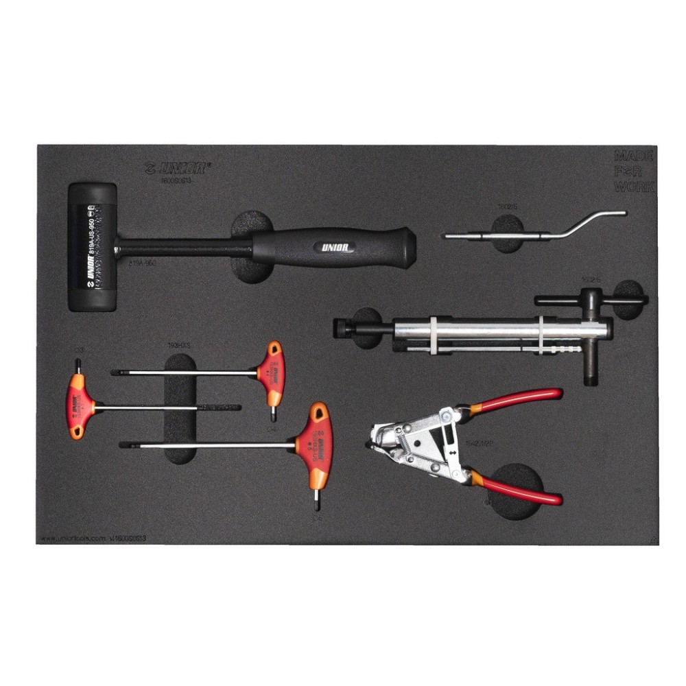 1600SOS13-US-Juego de herramientas para bicicletas en la bandeja de herramientas SOS