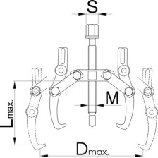 680/2-Extractor de dos brazos ajustables-2 x 230 x 190