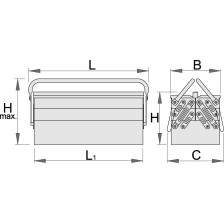 915/5-Caja portaherramientas con 5 compartimientos-560 x 210 x 225