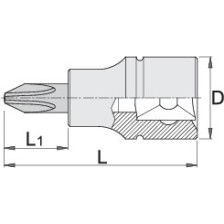 187/2PH-Vaso 1/4 con punta de cruz-PH2
