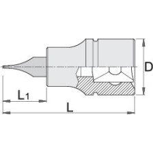 187/2SL-Vaso con punta plana de 1/4-1,0 x 5,5 x 1
