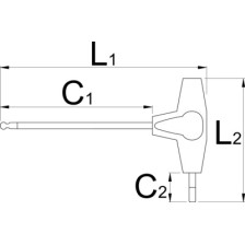 193HXS-Destornilladores hexagonales esféricos con mango en T-6