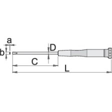 605E-Destornillador plano para electrónica-0.5 x 3.0 x 100