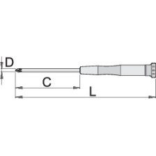 615E-Destornillador Phillips para electricísta, aislado-PH1 x 80
