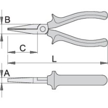 472/1VDEBI-Alicate boca plana, aislado-160