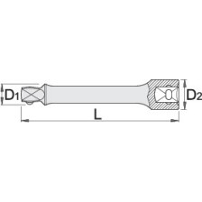 190.4/1S-Extensión 1/2 con cuadrado esférico-1/2 x 75