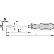 600TBI-Destornillador plano con hexágono-1.0 x 5.5 x 100