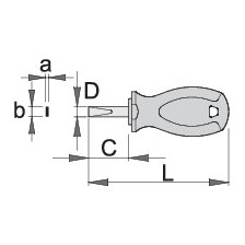 627TBI-Destornillador extracorto plano-0.8 x 4.0 x 25