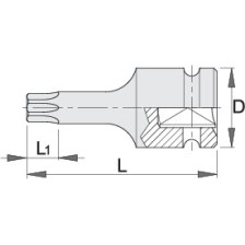 231/4ATX-Vaso 1/2 de impacto con punta TX-TX 40