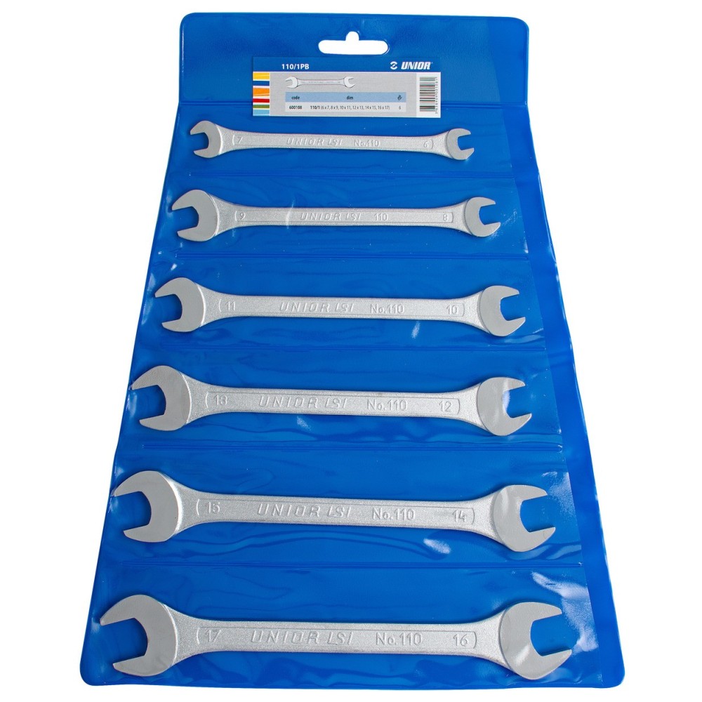 110/1PB-Juego de llaves fijas de dos bocas en bolsa de plástico-6 - 17/6