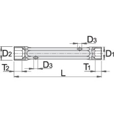 216/1-Llave de tubo de cuerpo hexagonal-20 x 22
