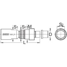 1661/4-Llave para el desmontaje del eje de tracción 14mm