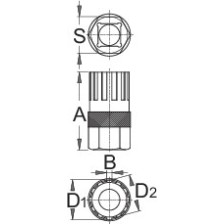 1670.1/4-Llave extractor de cassette para Shimano