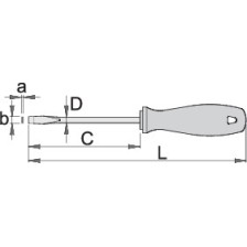 605CR-Destornillador plano-1.2 x 6.5 x 150