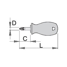 626CR-Destornillador extracorto Phillips-PH2 x 25