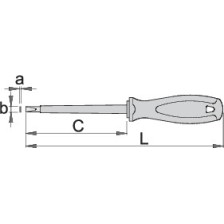 603VDETBI-Destornillador plano aislado-1.2 x 6.5 x 150