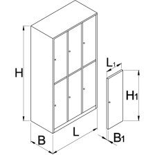 950/6-Armario ropero, 6 compartimentos-1000