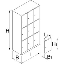 950/9-Armario ropero, 9 compartimentos-1000