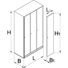 950/3V-Armario ropero, 3 compartimentos-1000