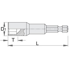 188.10A-Adaptador con vaso para puntas-6.3(1/4) x 13