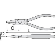 536PLUS/1DP-Alicate para arandelas interiores, boca recta-140 x 8 - 13