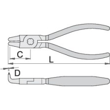 538PLUS/1DP-Alicates para apliques de pared interior, boca curva - 140 x 12 - 25