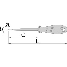 604VDETBI-Destornillador para electricista con hoja fina aislada VDETBI-0.8 x 4.0 x 100