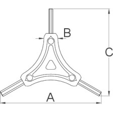 1781/2HX-US-Llave triple hexagonal 4x5x6