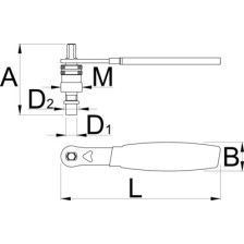 1661.3/4DP-US-Extractor de corona con mango estándar, Shimano Octalink e Isis