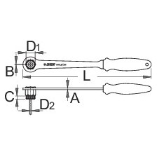 1670.8/2BI-US-Llave para estrella posterior Shimano con varilla con mango - profesional 350