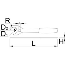 1609/2HOBBY-US-Llave para eje de centro, abierta