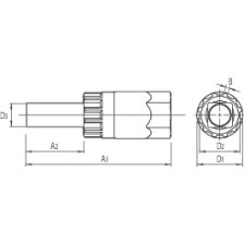 1670.9/4-Llave extractor de cassette con pasador guía 12 mm