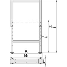 990LA-Pata ajustable para banco de trabajo modular-100 x 650 x 690 x 1110