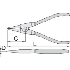 532PLUS/1DP-H-Alicate para arandelas exteriores, boca recta-180