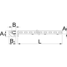 990SL-BLACK Apoyo izquierdo del panel frontal NEGRO 32 x 45 x 1155