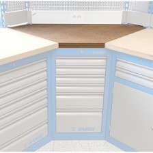 990TW1-Encimera esquinera de madera de banco de trabajo modular