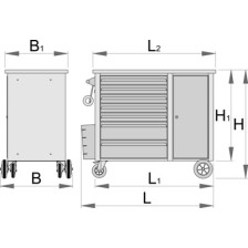 940H2-BLACK Carro portaherramientas HERCULES NEGRO 1182 x 640 x 955