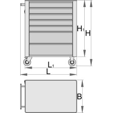 940E4/1L-BLACK Carro portaherramientas EUROSTYLE NEGRO 760