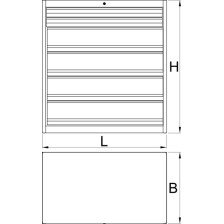 991HD-BLACK Armario modular con 6 cajones para servicios pesados NEGRO