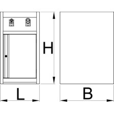 990PNE-BLACK Armario de alimentación para banco de trabajo modular NEGRO