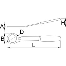 1671.9/2DP-Llave de eje de pedalier 12 muescas-