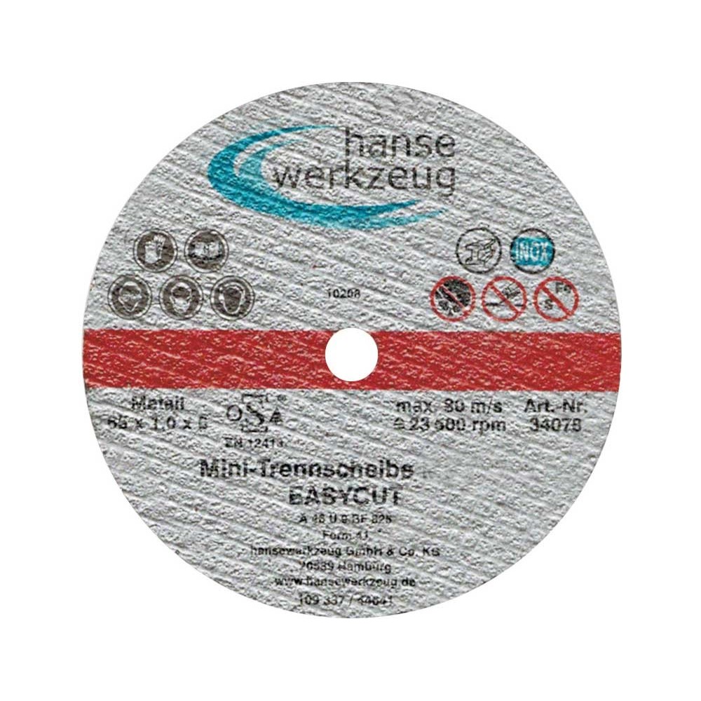 Mini disco de corte 'Easy-Cut' para chapa metálica 65 x 1,0 x 6,0 mm (paquete de 25)